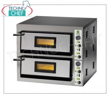 FIMAR - Horno pizzero eléctrico para 6+6 pizzas, 2 cámaras independientes de 61x91 cm, mandos mecánicos, mod. FME6+6 HORNO ELÉCTRICO PARA PIZZA para 6+6 Pizzas con 2 cámaras independientes de mm.610x915x140h, placa de cocción refractaria, 4 TERMOSTATOS REGULABLES para TOP y TOP, temperatura de +50° a +500 °C, Kw.14,4, Peso 150 Kg , dimensiones exteriores mm.900x1020x750h