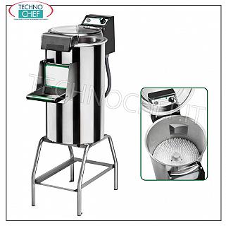 FIMAR - Technochef, Lavadora profesional en soporte, capacidad de carga Kg 10/18, Mod. LCF / 18 Flushing sobre un stand, capacidad de producción. Kg / h 220, carga de mejillones Kg 10/18, V 400/3, Kw 0.90, dimensiones mm 380x770x1230h