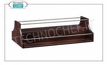 madera de carros de servicio Display para licores con estructura de madera de color WENGE 'y barandilla en acero inoxidable, dim.mm.680x460x370h
