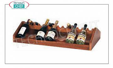 madera de carros de servicio Pantalla para botellas de vino con marco de madera color nogal, dim.mm.680x460x190h