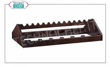 madera de carros de servicio Pantalla para botellas de vino con madera de color Wenge', dim.mm.680x460x190h