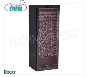 Forcar - BODEGA REFRIGERADA ESTÁTICA para 96 ​​botellas, Temp.+5°/+18°C, Mod.BJ408 Vinoteca refrigerada, 1 puerta de cristal, capacidad 96 botellas, temperatura +5°/+18°C, refrigeración estática, iluminación LED, V.230/1, Kw.0,112, Peso 85 Kg, dim.mm.600x603x1860h