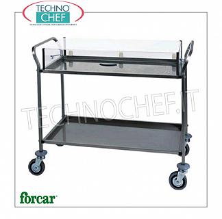 Carruajes de dulces y quesos El hacer compras para pasteles, queso y arrancadores de acero inoxidable, FORCAR Marca, con 2 o 3 plantas, con cúpula de plexiglás, GAMA COMPLETA