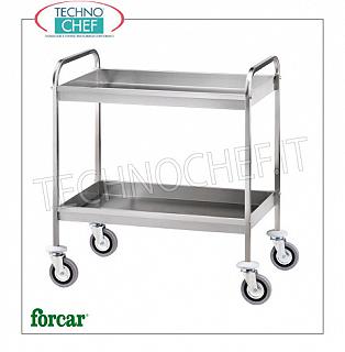 Carretillas-chatarra de acero inoxidable Eliminación de carro en acero inoxidable, FORCAR marca, con 2 tanques insonorizadas, h 65 mm, la velocidad de flujo total 80 Kg, dim.mm.910x570x970h