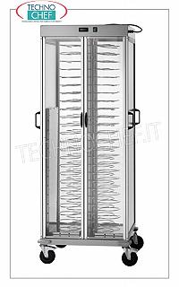 Carro para planchas, capacidad 88 planchas con diámetro de 25 a 310 cm, mod. CA1440ACG CARRO PARA PLACAS CALIENTES para un MÁXIMO de 88 PLACAS con DIÁMETRO de 250 a 310 mm, PASO 60 mm calentamiento estático con temperatura regulable de + 30 ° a + 60 ° C, V.230 / 1, Kw 0,8 + 0,8, dim.mm.750x780x1770h