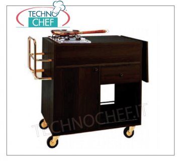 Forcar - CARRO FLAMBE' color CARBONO, 1 quemador, mod. CF1200W