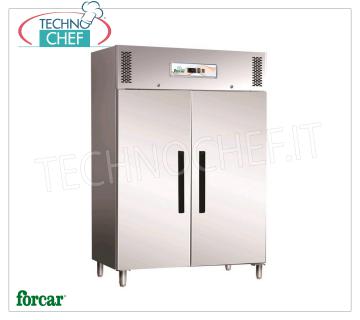 Forcar - Armario Frigorífico 2 Puertas, INOX 430, lt.1173, Ventilado, Temp. -2 ° / + 8 ° C, modelo G-ECV1200TN Armario Frigorífico 2 Puertas, Profesional, lt.1173, Ventilado, Temp. -2 ° / + 8 ° C, ECOLÓGICO en Clase C, Gas R290, Gastronorm 2/1, V.230 / 1, Kw 0,4, Peso 180 Kg, dim.mm.1340x810x2000h