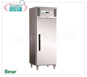 Forcar - ARMARIO congelador-congelador, lt.537, ventilado, temperatura -18 ° / -22 ° C, clase D, modelo G-ECV600BT Gabinete para refrigerador / congelador de 1 puerta, Profesional, lt.557, Temp.-18 ° / -22 ° C, Ventilado, ECOLÓGICO en clase D, GAS R290, Gastronorm 2/1, V.230 / 1, Kw. 0.565, Peso 1358 Kg, dim.mm.680x800x2010h