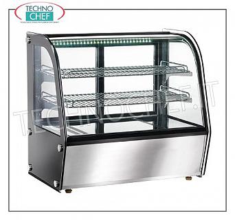 Vitrinas de contador caliente LAVAVAJILLAS DE VENTANA, marca FORCAR, temperatura ajustable de + 30 ° a + 90 ° C, ventilada, con 2 estantes intermedios, vidrio deslizante en el lado del operador, iluminación, capacidad 100 lt, V.230 / 1, Kw.1, 1, dimensiones exteriores mm.710x460x670h