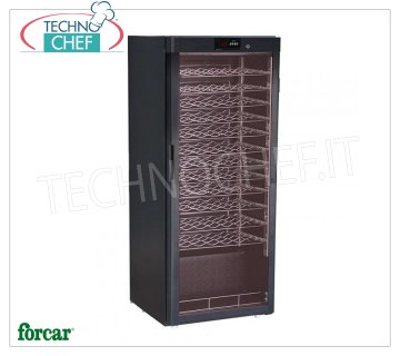 Forcar - BODEGA REFRIGERADA ESTÁTICA para 72 botellas, Temp.+5°/+18°C, Mod.BJ308 Vinoteca refrigerada, 1 puerta de cristal, capacidad 72 botellas, temperatura +5°/+18°C, refrigeración estática, iluminación LED, V.230/1, Kw.0,1, Peso 72 Kg, dim.mm.600x603x1560h