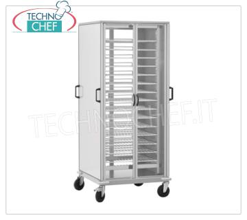 TROLLEY LISTO PARA USAR CON 10 PLANES A LA PARRILLA PINTADOS CON 2/2 GN CARRO DE PLACAS LISTO PARA USAR CON 10 PLACAS A LA PARRILLA PINTADAS Gastro-Norma 2/1 (650x530 mm), AJUSTABLE en altura con un PASO de 60 mm, dim.mm.750x780x1700h