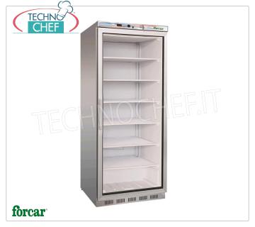 Forcar - Armario Congelador 1 Puerta, Lt.555, Estático Con ESTANTES FIJOS CON PARRILLA EVAPORADORA, Temp.-18°/-22°C, Clase C, mod.G-EF600GSS