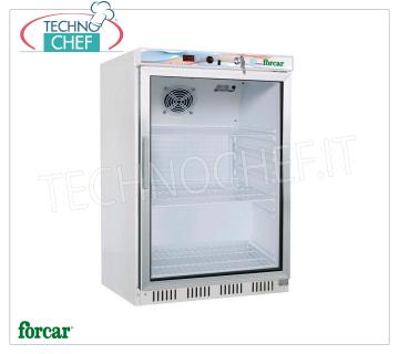 Technochef - REFRIGERADOR para BEBIDAS, 1 Puerta, Estático, Temp.+2°/+8°C, lt.130, Clase B, Mod.G-ER200G Frigorífico Profesional para Bebidas, 1 Puerta de Cristal, estructura exterior en chapa blanca, Estático, temperatura +2°/+8°C, capacidad lt.130, Clase B, Iluminación Led, V. 230/1, Kw. 0,105, peso 44 kg, dim.mm.600x585x855h