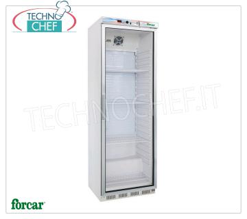 Technochef - Vitrina NEVERA para BEBIDAS, 1 Puerta, Estática, Temp.+2°/+8°C, lt.350, Clase B, Mod.G-ER400G Frigorífico de Bebidas Profesional, Línea ECO, 1 puerta de cristal, estructura exterior en chapa blanca, Estático, temperatura +2°/+8°C, capacidad 350 litros, Clase B, V.230/1, Kw.0,185, Peso 69 Kg , dim.mm.600x585x1855h