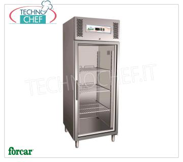 Forcar - REFRIGERADOR para BEBIDAS, 1 Puerta, Ventilado, Temp.+2°/+8°C, lt.650, Clase B, Mod.G-GN650TNG Frigorífico Profesional para Bebidas, 1 Puerta de Cristal, Ventilado, temperatura de funcionamiento -2°/+8°C, capacidad 650 litros, Gastro-Norm 2/1, Clase B, V.230/1, Kw.0,315 , Peso 138 Kg, dim.mm.740x830x2010h