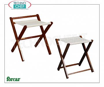 Technochef - Perchero para maletas Maleta-Portaequipajes con estructura plegable en madera de nogal, toalla de algodón, disponible en 2 VERSIONES, con o sin lateral