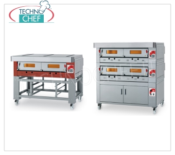 Hornos para pizza modulares de gas con placa de cocina refractaria y cámara de chapa 