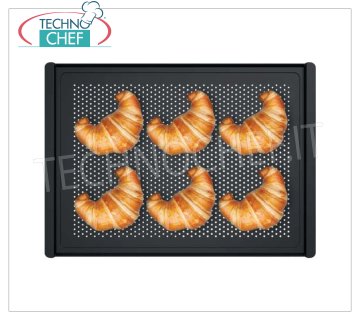 SPIDOCOOK - Bandeja de horno de aluminio microperforada con tratamiento antiadherente, Mod.FORO.BLACK