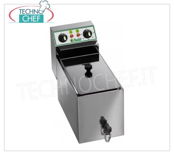Fimar - FREIDORA ELECTRICA con GRIFO, 1 deposito de 12 lts, ​​Mod.FR10R FREIDORA ELÉCTRICA DE SOBREMESA, 1 12 litros bien equipada con grifo de desagüe, V.400/3+N, Kw.6,00, Peso 11,5 Kg, dim.mm.275x530x365h