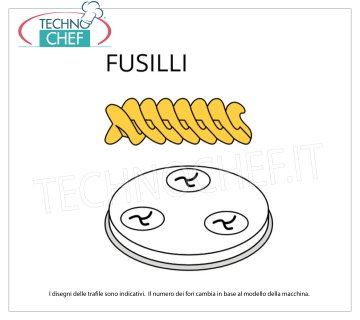 Technochef - FUSILLI DIE en ALEACIÓN DE LATÓN-BRONCE Troquel para fusil en aleación de latón-bronce Ø 9 mm, para modelo MPF1.5N