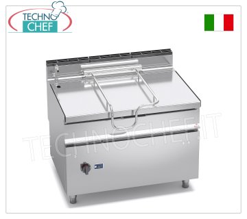 Technochef - Sartén a gas basculante motorizada, 120 lt de capacidad, Mod.G9BR12/I+RM Sartén basculante a gas, BERTOS, línea MAXIMA 900, serie MAXI-120, con cubeta de acero inoxidable de 120 litros, vuelco motorizado, potencia térmica Kw.30, peso 230 Kg, dim.mm.1200x900x900h