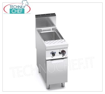 TECHNOCHEF - CUOCIPASTA a GAS su MOBILE,  Vasca da  40 lt., Mod.G9CP40 COCEPASTA A GAS MÓVIL, BERTOS, Línea MAXIMA 900, 1 cuba de 40 litros, Potencia térmica Kw.12,00, Peso 54 Kg, dim.mm.400x900x900h