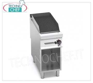 TECHNOCHEF - PARRILLA DE PIEDRA DE LAVA A GAS, 1 módulo sobre MUEBLE ABIERTO, Línea MAXIMA 900, Mod.G9PL40M/G GRILL DE PIEDRA DE LAVA A GAS, BERTOS, Línea MAXIMA 900, Serie COMFORT POWER, 1 módulo sobre MUEBLE ABIERTO con ZONA DE COCCIÓN 360x700 mm, potencia térmica 9,00 Kw, peso 57 Kg, dim.400x900x900hmm