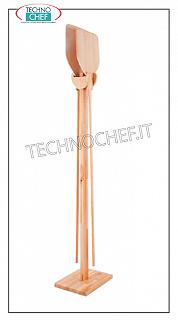 Palas para pizza, portacuchillas, accesorios Colgador de pala / paleta de doble cara con base, hecho de tiras de haya maciza, 1800 mm de altura