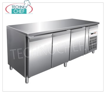 Forcar - Mesa Refrigerada Frigor 3 Puertas, Temp. -2 ° / + 8 ° C, lt.417, Ventilado, Clase B, G-GN3100TN Mesa mostrador refrigerado 3 PUERTAS y cajón neutro, Professional, capacidad 417 litros, temperatura -2 ° / + 8 ° C, refrigeración ventilada, Gastronorm 1/1, ECOLÓGICO en Clase B, Gas R290, V.230 / 1, Kw.0 , 26, Peso 134 Kg, dim.mm.1795x700x860h