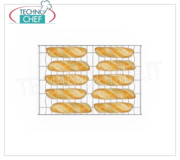 REJILLA CROMADA DE 5 CANALES CROMADA mm 600x400 Rejilla cromada de 5 canales en forma de cromo mm 600x400, para baguettes o panes precocidos.