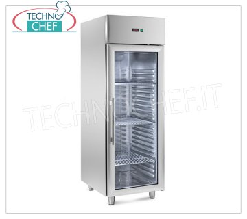 Mueble Congelador-Congelador 1 Puerta Vidrio, Temp.-10°/-20°, AHORRO ENERGÉTICO - Guías IMPRESAS Armario congelador 1 puerta de cristal, 700 lt de capacidad, AHORRO ENERGÉTICO - ALTO ESPESOR, temperatura -10°/-20°C, con GUÍAS IMPRESAS, ventilado, gas ECOLÓGICO R290, Gastro-norma 2/1, con luz y llave , V 230/1, Kw.0,45, dim.mm.690x830x2050h