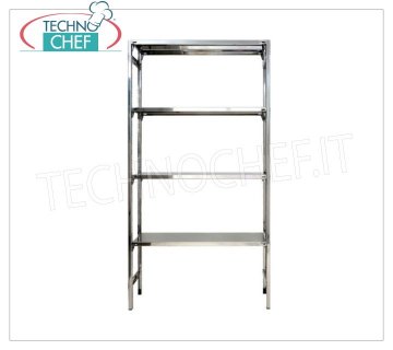 Estanterías modulares de acero inoxidable, Estantes lisos, Montaje con gancho - Módulos H 180 