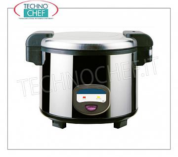 COCINA ELÉCTRICA por aproximadamente 30 PORCIONES, capacidad lt. 5.4 Olla arrocera eléctrica para aproximadamente 30 porciones, con función de mantenimiento automático al final de la cocción, capacidad de 5,4 litros, V.230 / 1, Kw.1,95, dim.mm.455x455x380h
