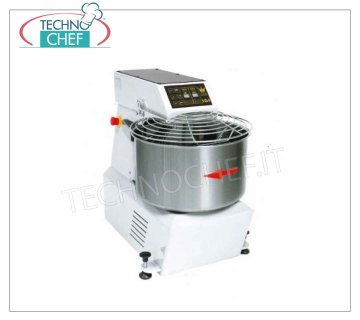 42 Kg ALTA HIDRATACIÓN Amasadora Espiral 2 Velocidades 2 MOTORES Inversión Rotación Cazoleta mod. 3000-S422 BATIDORA de espiral para MASA DE ALTA HIDRATACIÓN, Capacidad de masa 42 Kg, Cuba 50 lt, 2 Velocidades, 2 Motores, Rotación inversión de la cuba, Trifásica 380 Voltios, Peso 126 Kg, Dim. mm. 530x830x750h