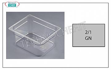 Bandeja Gastronorm GN 2/1 en policarbonato Bandeja Gastro-Norm 2/1 en policarbonato, capacidad lt. 58,4 dim. mm 650 x 530 x 200 h