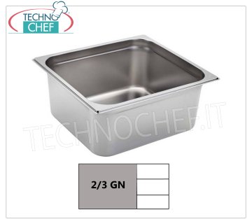 Recipientes gastronorm GN 2/3 en acero inoxidable Bandeja gastro-norm 2/3, acero inoxidable 18/10, dim.mm 353 x 325 x 20 h