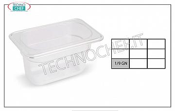 Bandejas de polipropileno Gastro-norm GN 1/9 Contenedor gastro-norma 1/9, en polipropileno, medidas mm 176 x 108 x 65 h
