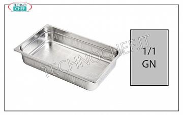 Recipientes perforados Gastronorm 1/1 en acero inoxidable Bandeja gastro-norm 1/1, perforada, acero inoxidable 18/10, dim.mm.530 x 325 x 20 h