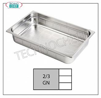 Contenedores perforados GN 2/3 en acero inoxidable Bandeja gastro-norm 2/3, perforada, acero inoxidable 18/10, dim.mm.353 x 325 x 20 h