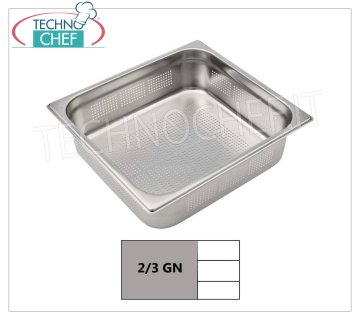 Contenedores perforados GN 2/3 en acero inoxidable Bandeja gastro-norm 2/3, perforada, acero inoxidable 18/10, dim.mm.353 x 325 x 20 h