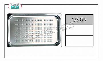 Bandejas perforadas Gastronorm 1/3 en acero inoxidable Cuenco Gastro-norm 1/3, perforado, acero inoxidable 18/10, Capacidad lt.2,5, dim.mm.325 x 175 x 65 h