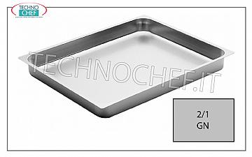 bandejas Gastronorm de acero inoxidable Hornear Gastro-norma 2/1 acero inoxidable con alto borde 20 mm, dim. mm 650x530x20h