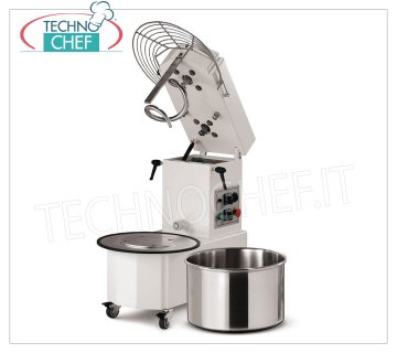 BATIDORA ESPIRAL 12 Kg con Cabezal Elevable y Cuba Desmontable Amasadora de espiral de 12 Kg con cabezal elevable y cubeta extraíble de 15 litros, V 230/1, kW 0,90, dim. milímetro 675x350x702h