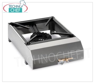 TECHNOCHEF - Estufa de gas profesional de mesa, 1 fuego de 7,5 kW ESTUFA DE GAS DE MESA PROFESIONAL, con 1 fuego de hierro fundido de 7,5 kW, peso 9,5 Kg, dim.mm.400x570x170h