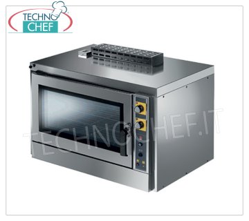 Horno de convección a gas para 4 bandejas de 600x400 mm, mandos mecánicos HORNO DE CONVECCIÓN A GAS con HUMIDIFICADOR para PASTELERÍA y PANADERÍA, cámara de cocción para 4 BANDEJAS de 600x400 mm, MANDOS ELECTROMECÁNICOS, V.230/1, Potencia Térmica Kw 8,00, Peso 92 Kg, dim.mm.960x760x740h