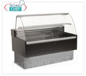 Mostrador Neutro KIBUK CRISTAL CURVADO largo 100 cm MOSTRADOR NEUTRO con CRISTAL CURVADO, LARGO 1060 mm, con ILUMINACIÓN, V.230/1, Kw.0,11, Peso 125 Kg, dimensiones 1060x900x1265h mm