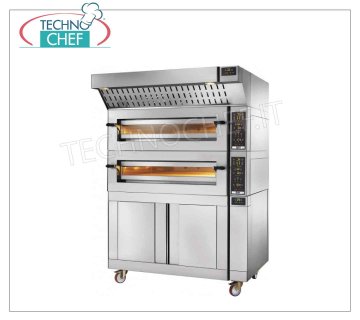 HORNO eléctrico para 6 PIZZAS Ø 34 cm, Cámara de Cocción TOTALMENTE en REFRACTARIO, mod. REY6GTOP Horno PIZZA Eléctrico Profesional, Capacidad Pizza 6 x Ø 34 cm, CÁMARA 105x70x15,5h TOTALMENTE en REFRACTARIO, Controles Digitales, Temp.60 - 500 °C, Kw 10,4 - V. 400/3+N, Peso 217 kg , tamaño milímetro 1485x935x425h