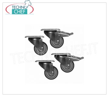 Forcar - Kit de 4 ruedas, 2 con freno
