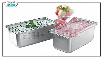 Bandejas - Cuencos para helado de acero inoxidable Lavabo de acero inoxidable para helado, lt.2,5, dim.mm.180x165x120h