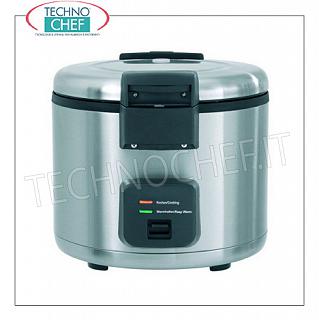 COCINA INOX para aproximadamente 40 PORCIONES, con función CALIENTE, capacidad lt.8 Olla arrocera en acero inoxidable para aproximadamente 40 porciones, con función "CALIENTE", capacidad 8 litros, V.230 / 1, Kw.1,95, peso 11 Kg, dim.mm.384x384x375h